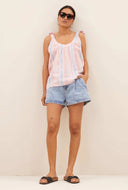 Licht roze top mingo gloss stripe