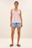 Licht roze top mingo gloss stripe