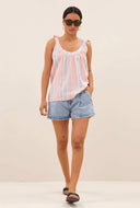 Licht roze top mingo gloss stripe