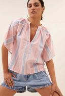Licht roze blouse vina gloss stripe