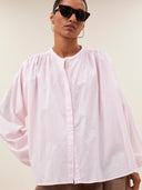 Lichtroze nyka pinstripe blouse