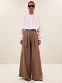 Lichtroze nyka pinstripe blouse