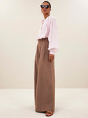 Lichtroze nyka pinstripe blouse