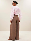 Lichtroze nyka pinstripe blouse