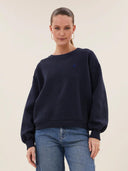 Donkerblauwe lili sparkle sweater