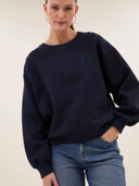 Donkerblauwe lili sparkle sweater