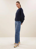 Donkerblauwe lili sparkle sweater