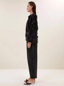 Zwarte ruches blouse miyu