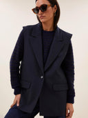 Donkerblauw gilet nes copper stripe