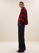 Geruite blouse sarah short red check