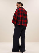 Geruite blouse sarah short red check