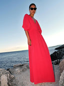 Rode maxi jurk lollipop