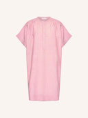 Roze linnen midi jurk amber