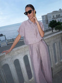 Roze blouse met glans barley