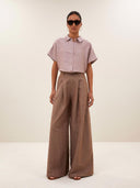 Roze blouse met glans barley