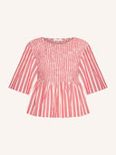 Licht rode linnen top runa