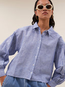 Gestreepte linnen blouse sarah