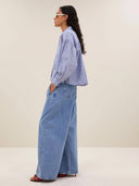 Gestreepte linnen blouse sarah