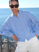 Gestreepte linnen blouse sarah