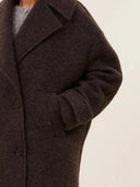 Donkerbruine wollen jas scott