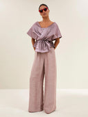 Roze metallic top simone