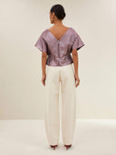 Roze metallic top simone