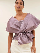 Roze metallic top simone