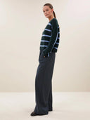 Groene trui vide stripe pullover