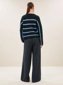 Groene trui vide stripe pullover
