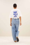 Wit t-shirt met backprint jade dancing