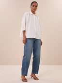 Witte norel poplin blouse