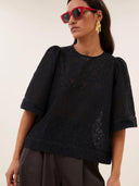 Zwarte lace blouse olivia