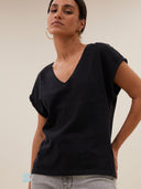 Zwart t-shirt momi logo top