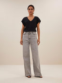 Zwart t-shirt momi logo top