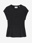 Zwart geplooid t-shirt