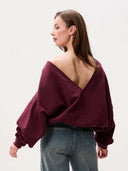 Bordeaux v-hals sweater