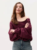 Bordeaux v-hals sweater