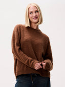 Bruine merino wollen trui