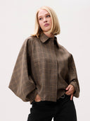 Geruite cape jacket check