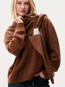 Bruine merino wollen sjaal