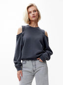 Antraciet sweater met open schouders