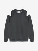 Donkergrijze sweater met cut outs
