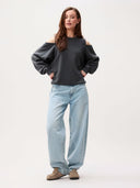 Donkergrijze sweater met cut outs