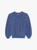 Fuzzy puff sleeve knit