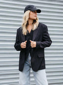 Zwart gestreepte blazer pin stripe