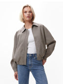 Bruine geruite bomberjas check bomber