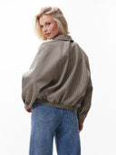 Bruine geruite bomberjas check bomber