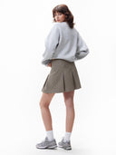 Bruin geruit rokje pleated check skirt