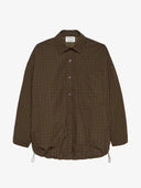 Bruine padded check jacket mossy