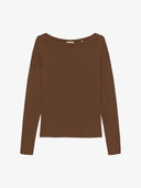 Bruine longsleeve met rib